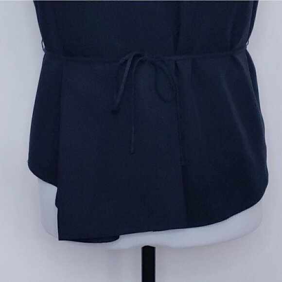 NWT CLUB MONACO Draped pleated cross over belted top - Picture 4 of 16